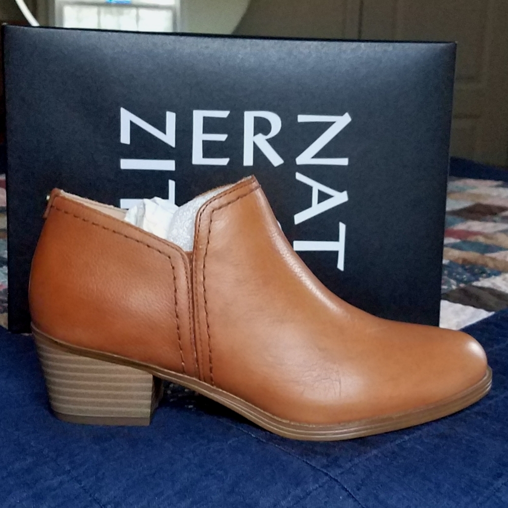 Naturalizer Zarie Tan Leather Bootie 7.5